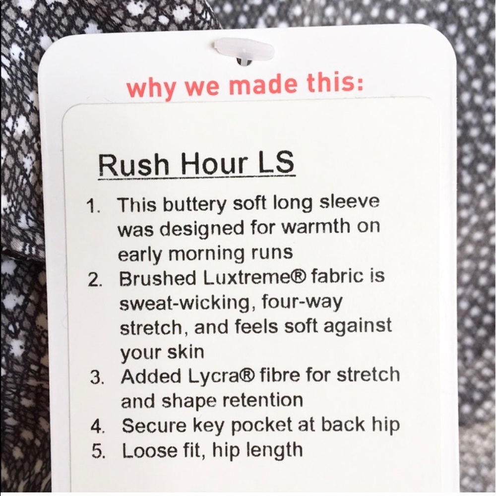 SOLD‼️RARE LULULEMON SZ 8 RUSH HOUR LONG SLEEVE BN - Picture 11 of 11